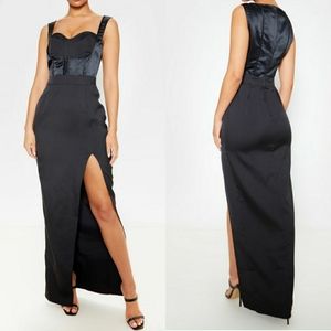 Long black sleeveless slit  maxi dress size 10